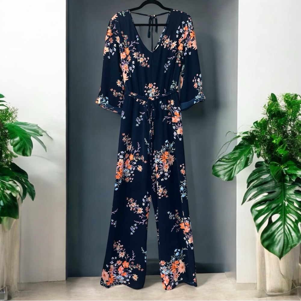Wrapper Floral Belted Jumpsuit